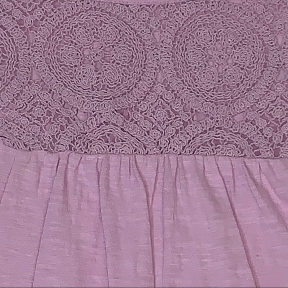 LOFT Ann Taylor Shirt Top Crochet Detail Lavender - Picture 9 of 10